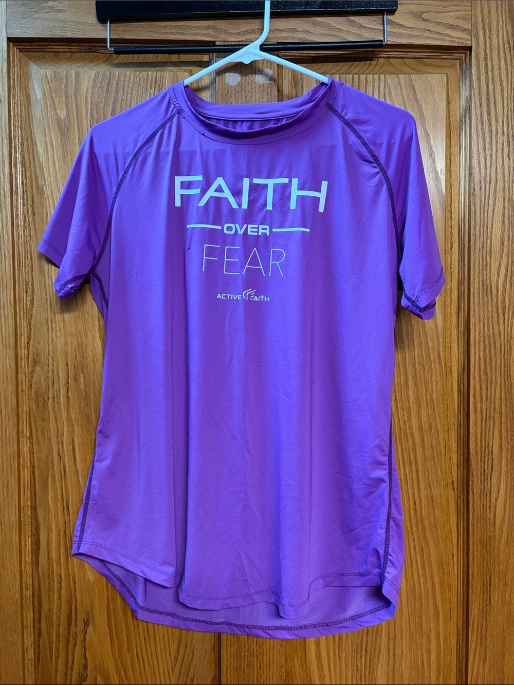Purple "Faith Over Fear" Performance Tee